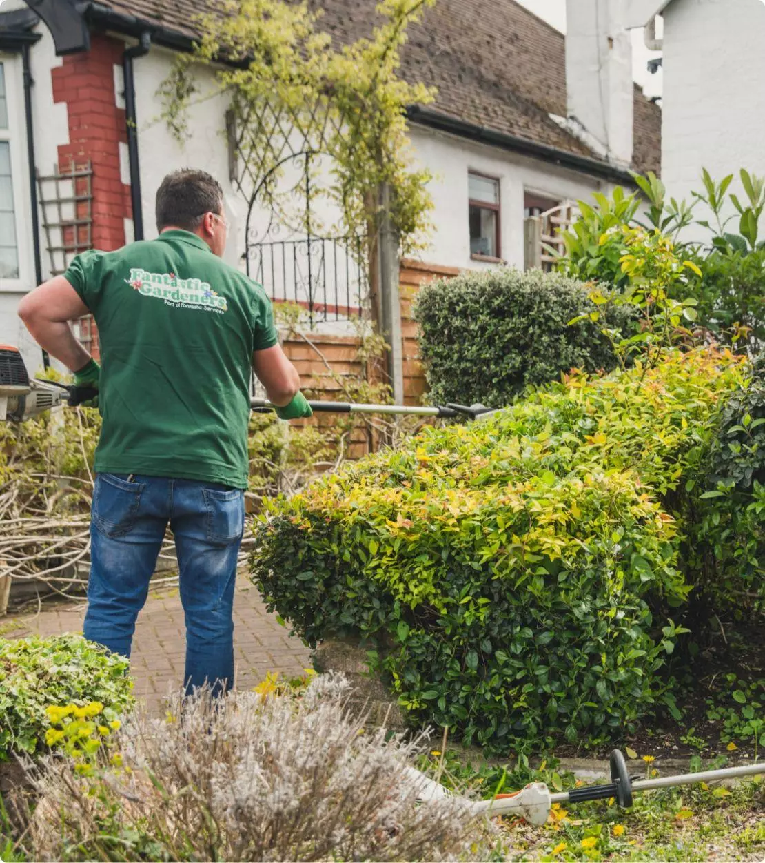 Gardener working in the yard